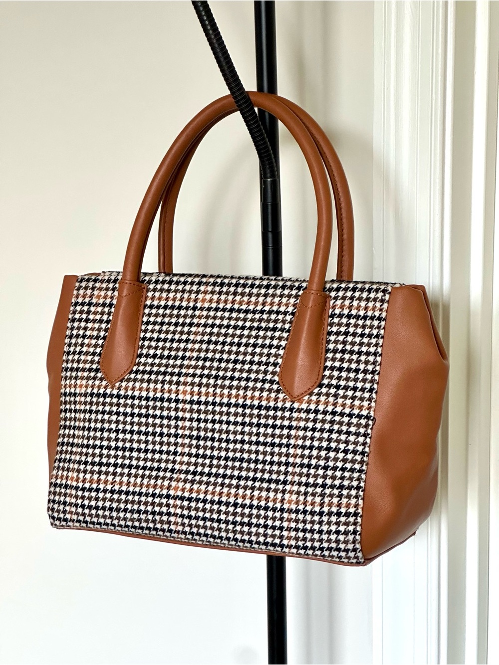 a new day Brown & Black Houndstooth Satchel